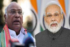 Mallikarjun Kharge and Narendra Modi