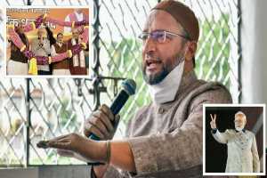 Asaduddin Owaisi and Narendra Modi