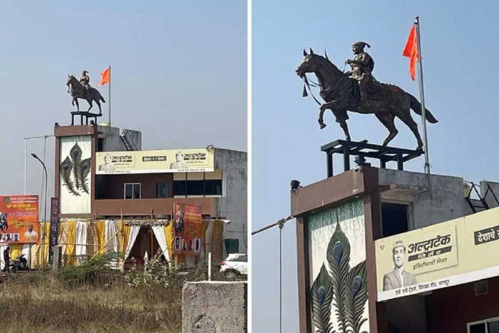 नागपुर के एक शिव भक्त ने अपने घर पर शिव राय की मूर्ति खड़ी कर दी​!