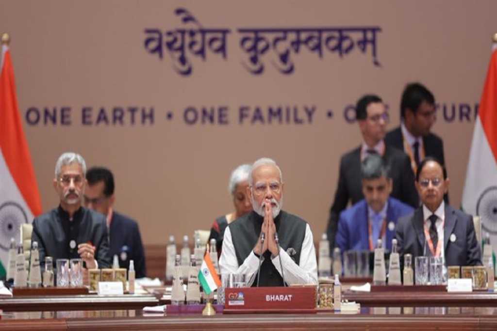 Bharat Seen On Pm Narendra Modi National Name Plate In G20 Summit