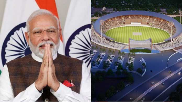 pm narendra modi lay foundation of international cricket stadium in varansi