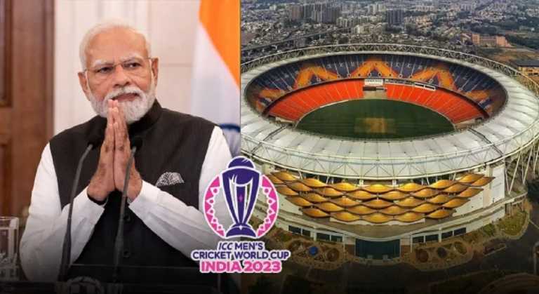 pm narendra modi went stadium for world cup final australia vs india ahmedabad