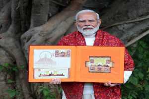 pm narendra modi releases commemorative postage stamps on shri ram janmabhoomi mandir a book of stamps issued on bhagwan ram