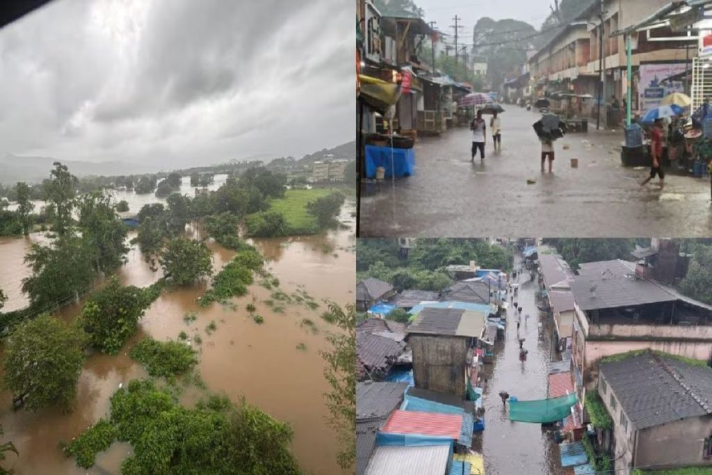 भारी बारिश के कारण रायगढ़ बाढ़ की चपेट में; महाड, रोहा, पाली, नागोठाणे में बाढ़ की स्थिति