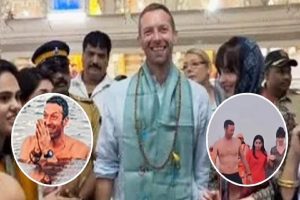 Prayagraj-Mahakumbh-2025-Coldplay-singers-Chris-Martin-and-Dakota-take-a-dip-in-the-Sangam