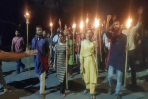 JNU-student-union-elections-Left-and-right-organizations-showed-strength-sloganeering-in-torch-procession