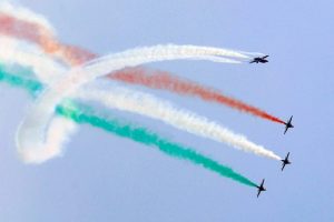 The-Suryakiran-team-of-the-Air-Force-performed-a-thrilling-air-show-for-the-second-consecutive-day-in-Ranchi