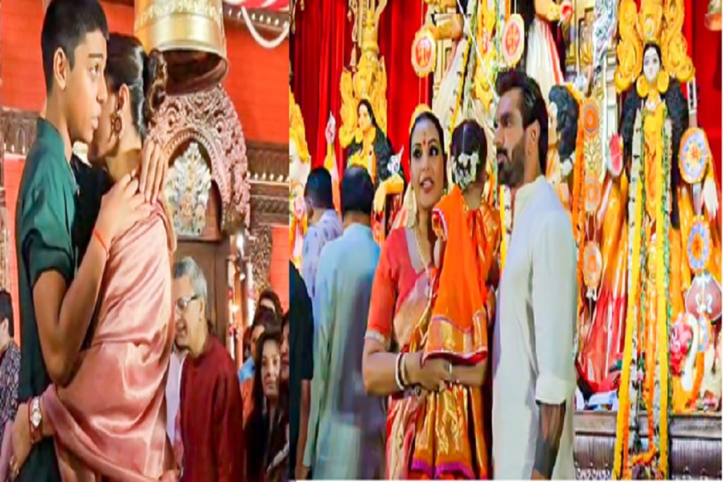 नॉर्थ बॉम्बे दुर्गा पूजा पंडाल में काजोल-बिपाशा पहुंचीं, बच्चों संग किए दर्शन!