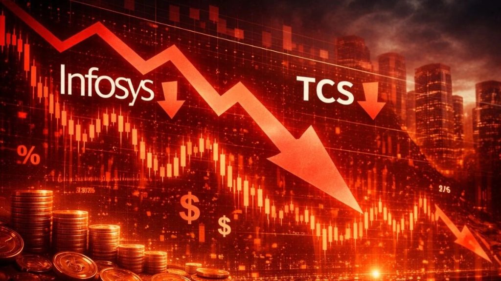IT सेक्टर में भारी बिकवाली: Infosys, TCS समेत दिग्गज कंपनियों के शेयर 3% तक टूटे