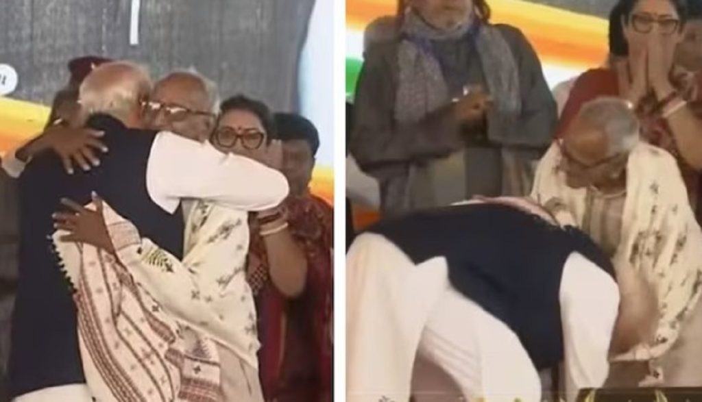 मोदी ने शपथ ग्रहण समारोह में जिनके पैर छूकर गले लगाया, वह कार्यकर्ता कौन हैं?