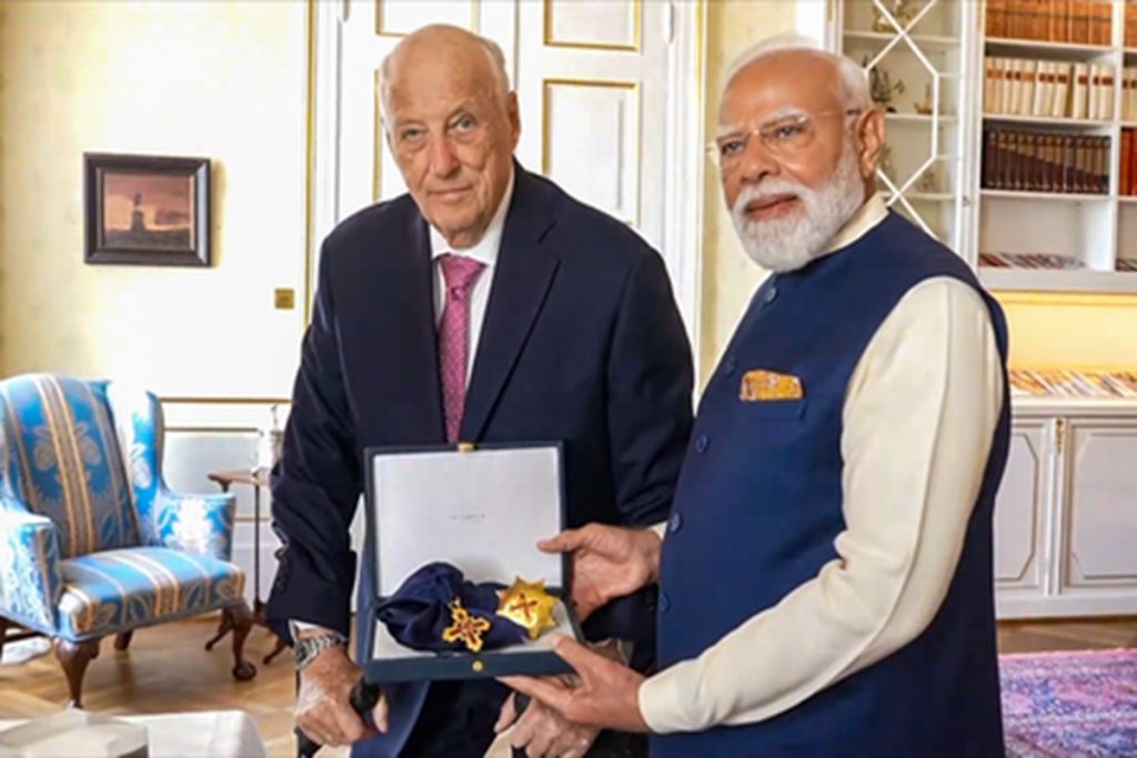 ​​पीएम मोदी को नॉर्वे का सर्वोच्च सम्मान ग्रैंड क्रॉस मिला आज!