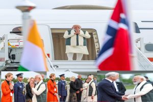 Prime-Minister-Modi-Arrives-in-Norway-Welcomed-by-PM-Store-at-the-Airport