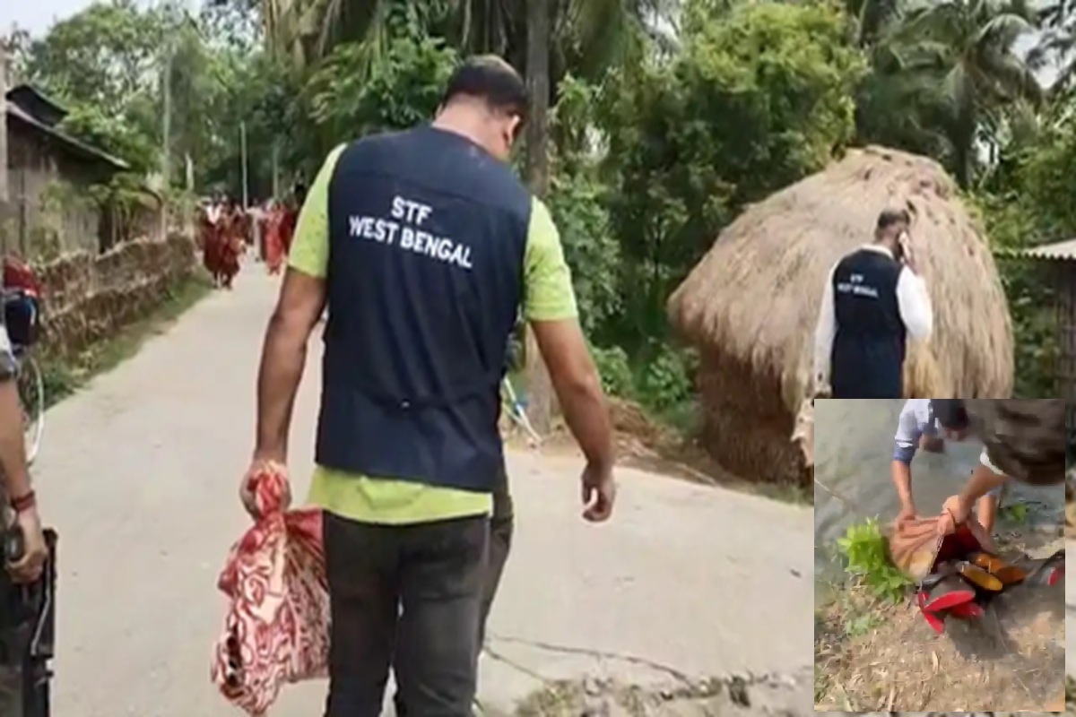 संदेशखाली में एसटीएफ का बड़ा एक्शन, टीएमसी नेता के तालाब से हथियार बरामद!