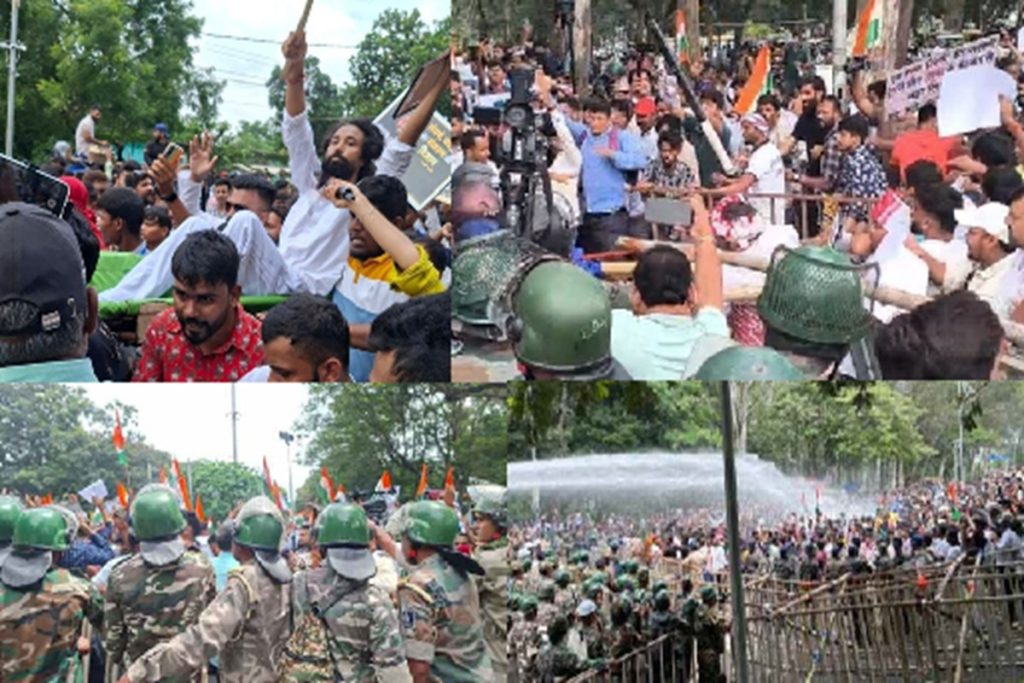 झारखंड में टूटे बैरिकेड, देवेंद्र को कंधों पर लेकर विधानसभा पहुंचे छात्र!