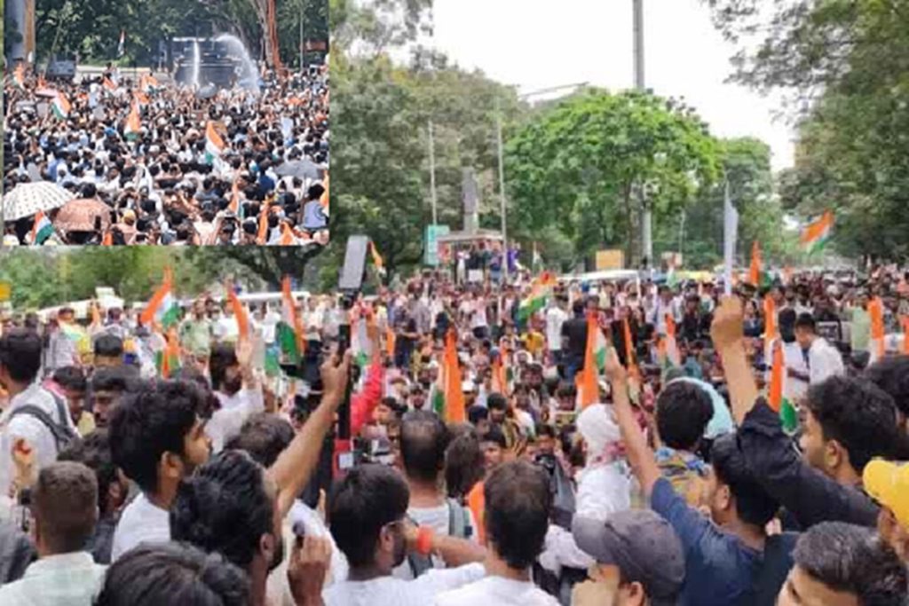 झारखंड में छात्रों का हंगामा, बैरिकेड तोड़ विधानसभा पहुंचे, वाटर कैनन!