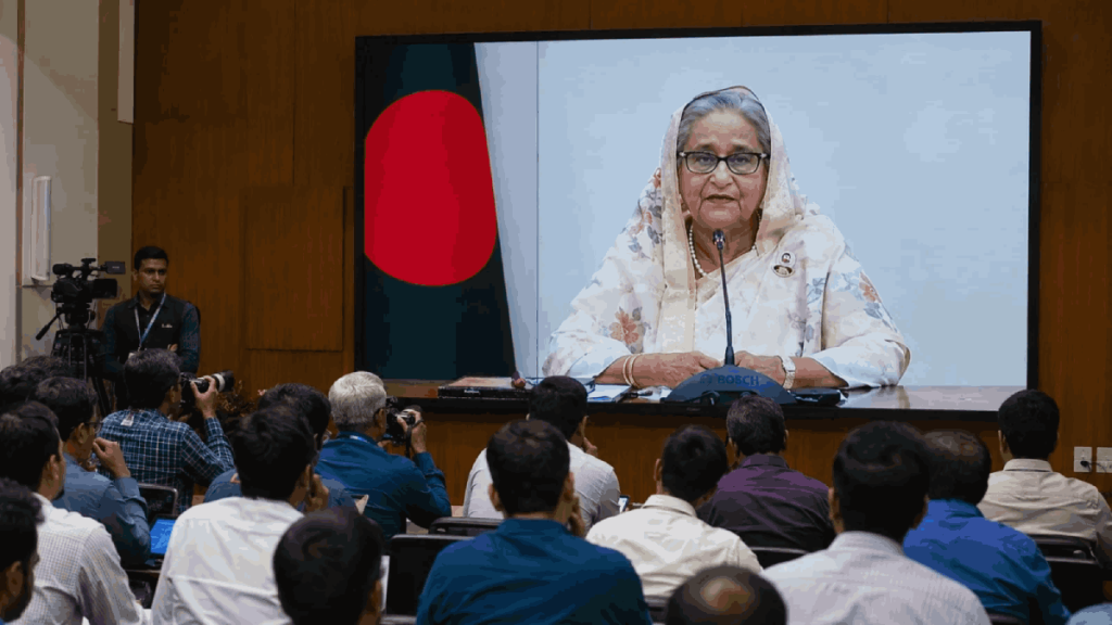 ‘गिरफ्तार होने पर भी बांग्लादेश लौटूंगी’, शेख हसीना की पहली प्रेस कॉन्फ्रेंस