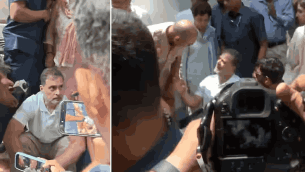 घायल छात्र के साथ राहुल गांधी का थाने के बाहर प्रदर्शन!