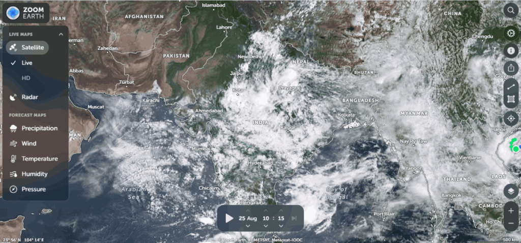 बारिश का दूसरा दौर शुरू? सैटेलाइट से बादलों का बड़ा झुंड दिखा